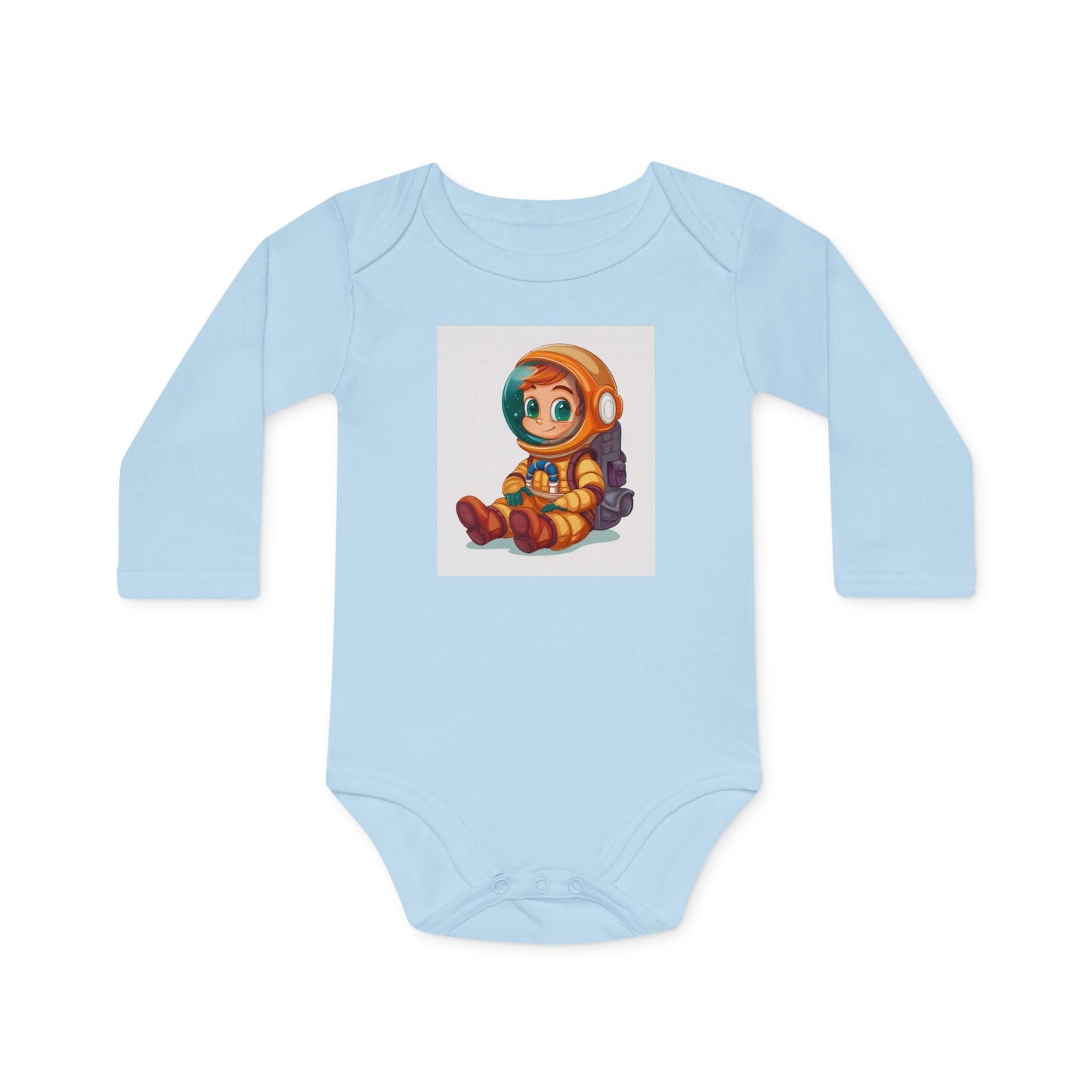 Cute Astronaut Baby Long-Sleeve Organic Bodysuit | Perfect for Newborns and Toddlers