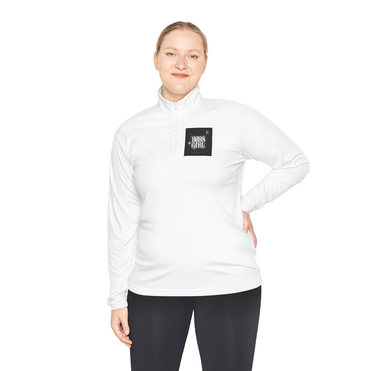 Boss Girl -Zip Pullover with Motivational Design - Stylish Activewear for Everyday Comfort