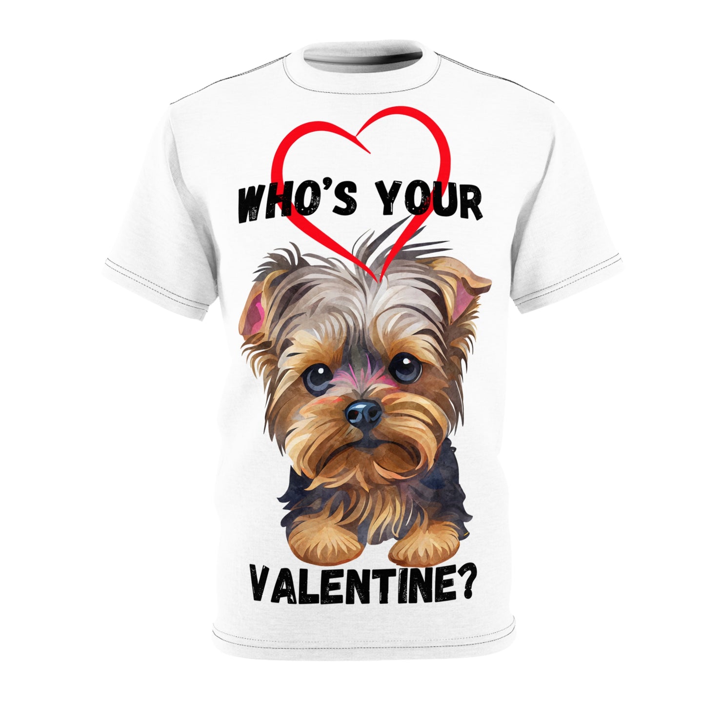 Blank Sleeve Valentine's Day Unisex Dog Lover Tee - "Who's Your Valentine?"