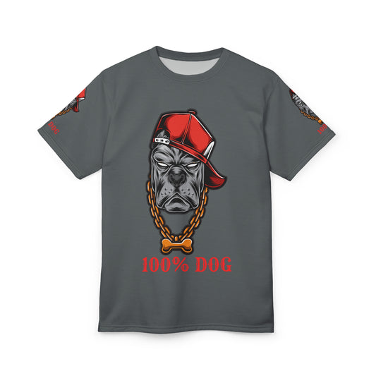 100% Dog Unisex Cut & Sew Tee - Fun Pet Lover's Graphic Shirt