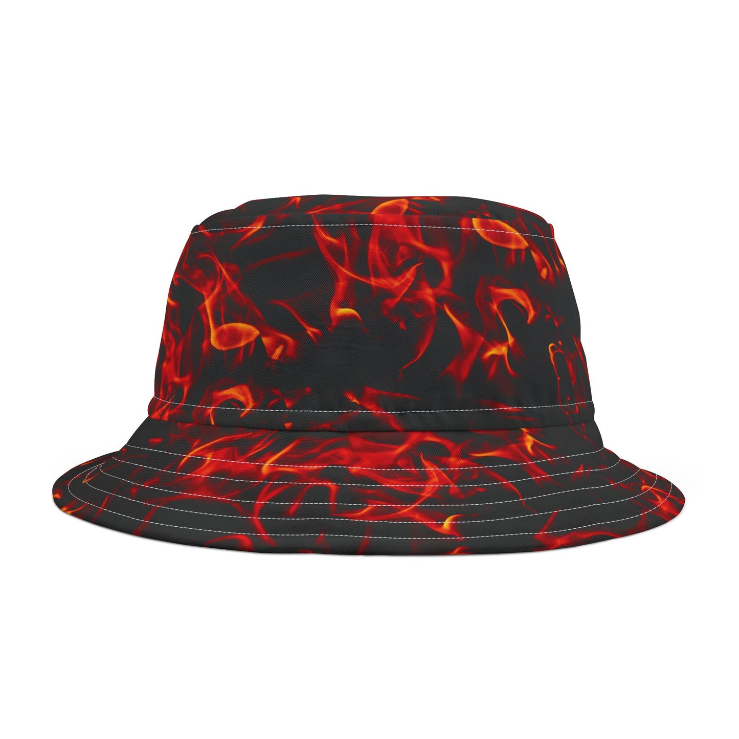 Inferno Fire Print Bucket Hat | Trendy Summer Accessory for Festivals and Beach Days