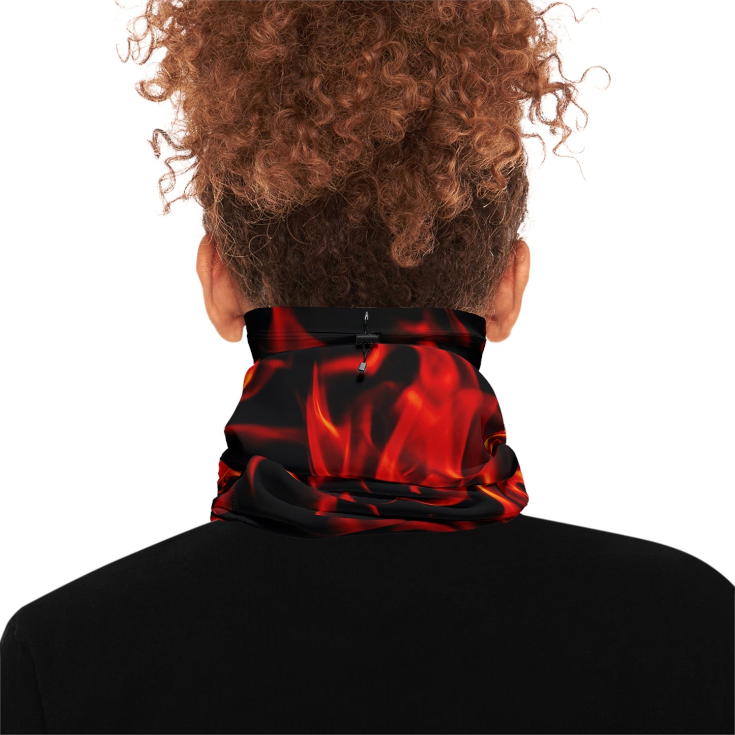 Fiery Red Winter Neck Gaiter with Drawstring - Warm and Stylish Outdoor Accessory