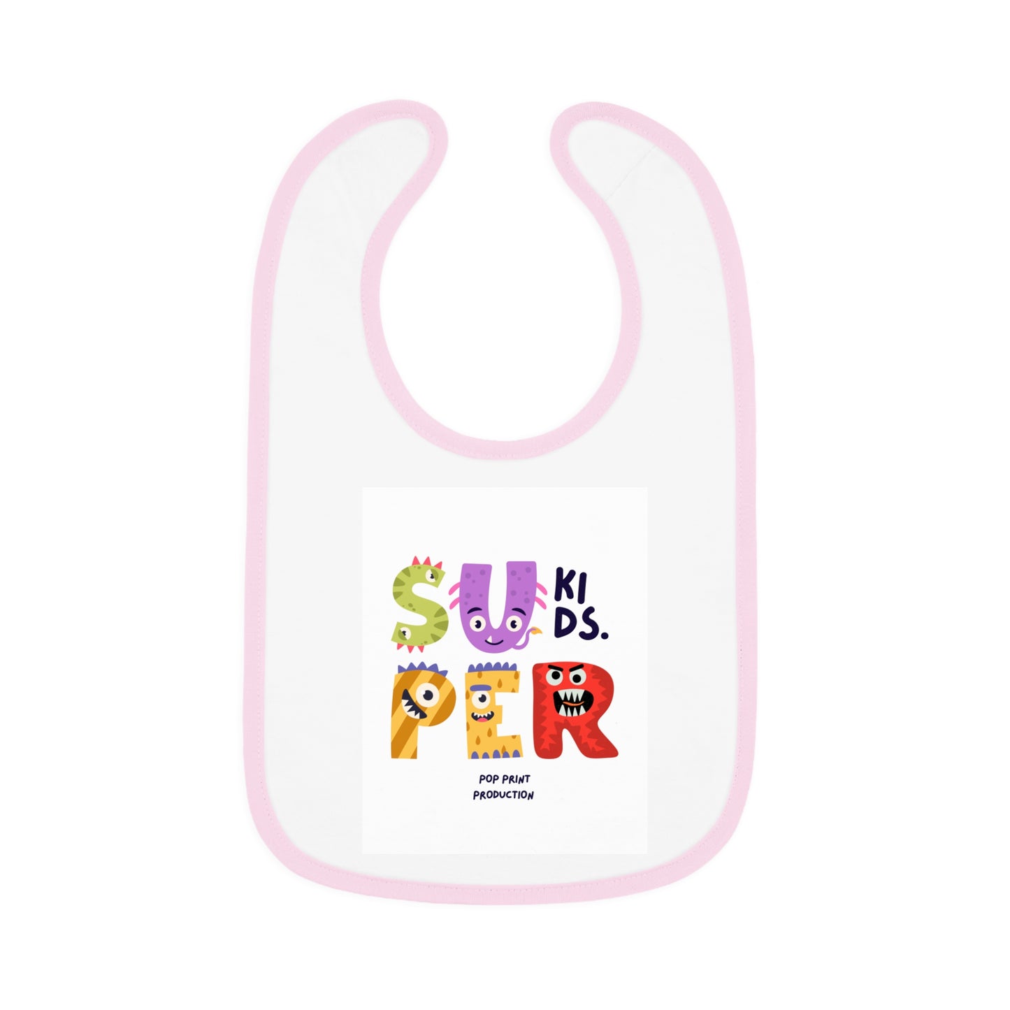 Super Kids Contrast Trim Baby Bib - Fun & Playful Design for Messy Meals