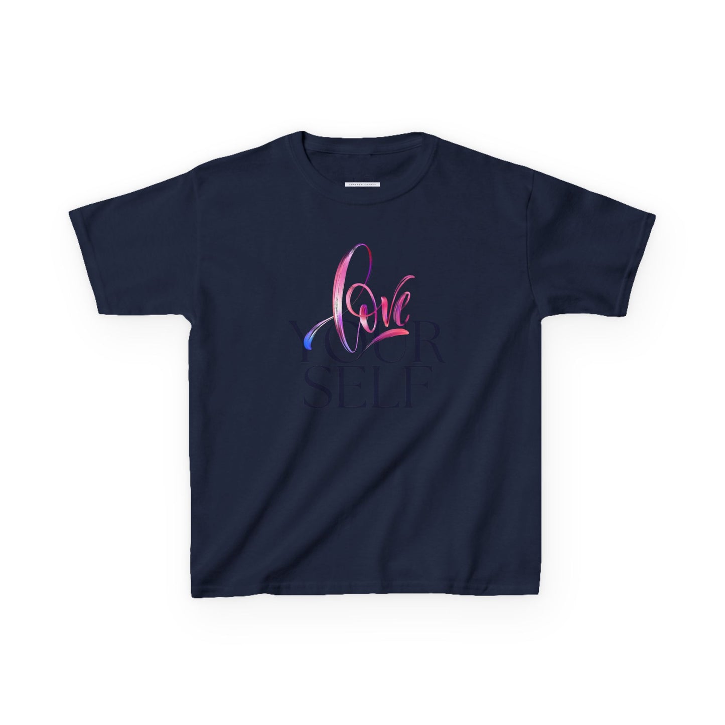 Kids 'Love Yourself' Heavy Cotton Tee - Positive Vibes & Self-Esteem T-Shirt