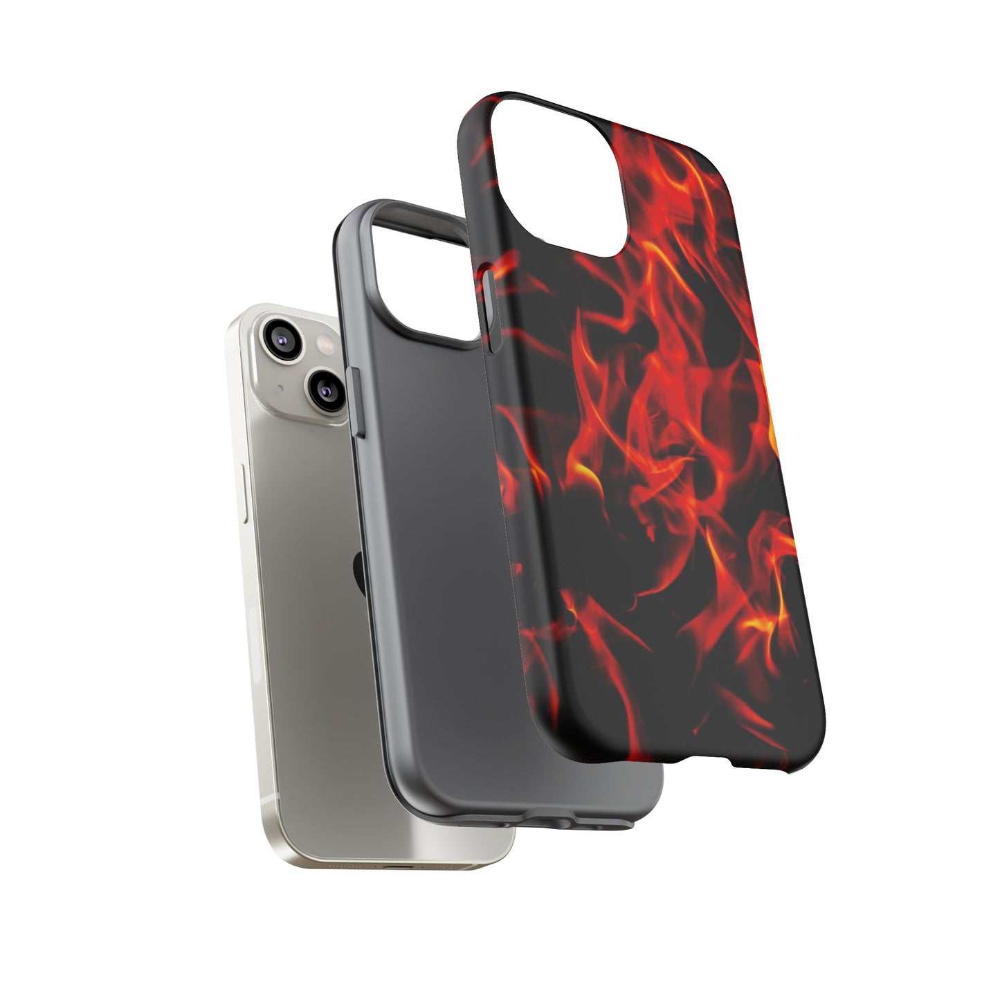 Fire Design Tough Phone Case - Bold Protection with Fiery Vibes