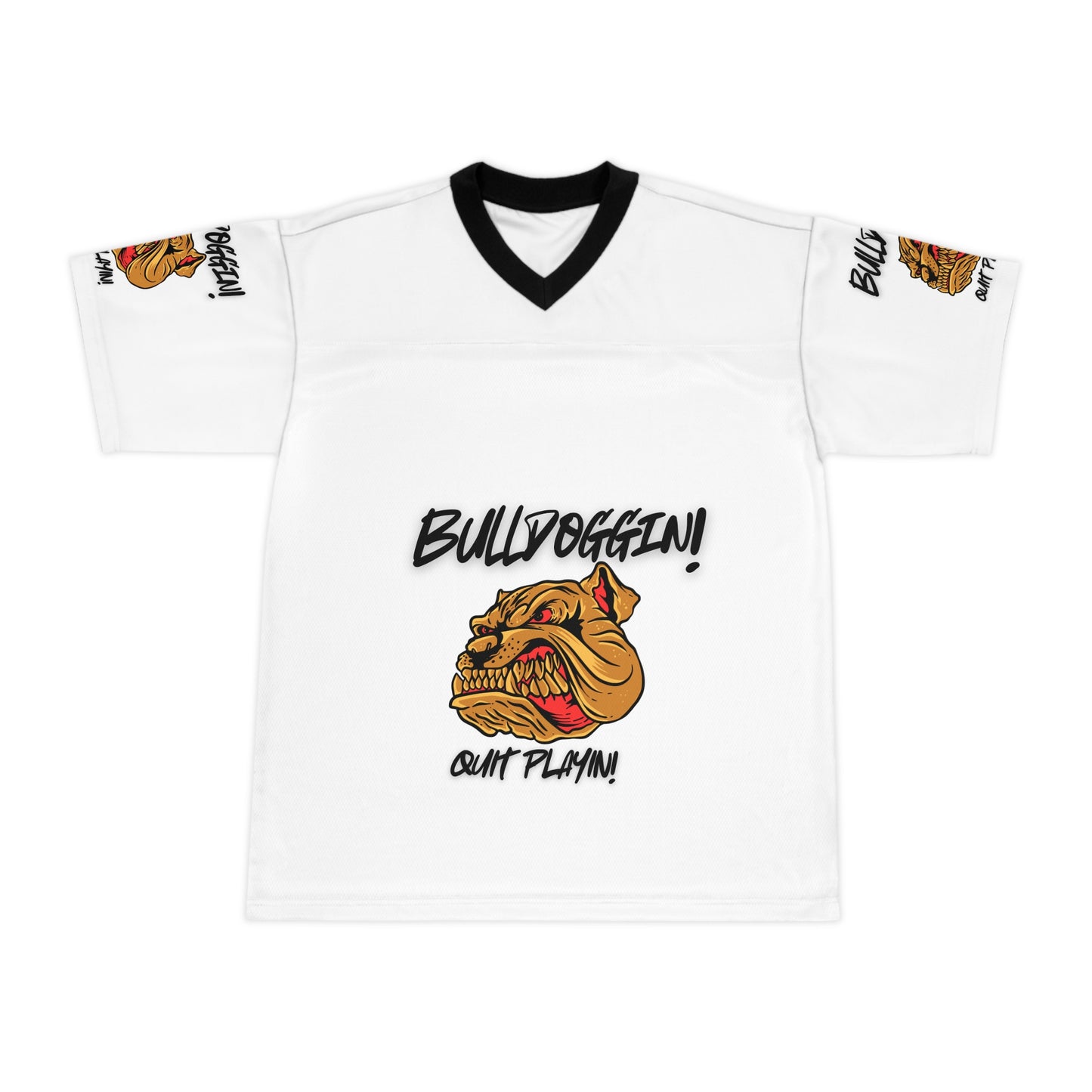 Unisex Bulldoggin' Football Jersey | Quit Playin' Graphic Tee for Sports Enthusiasts