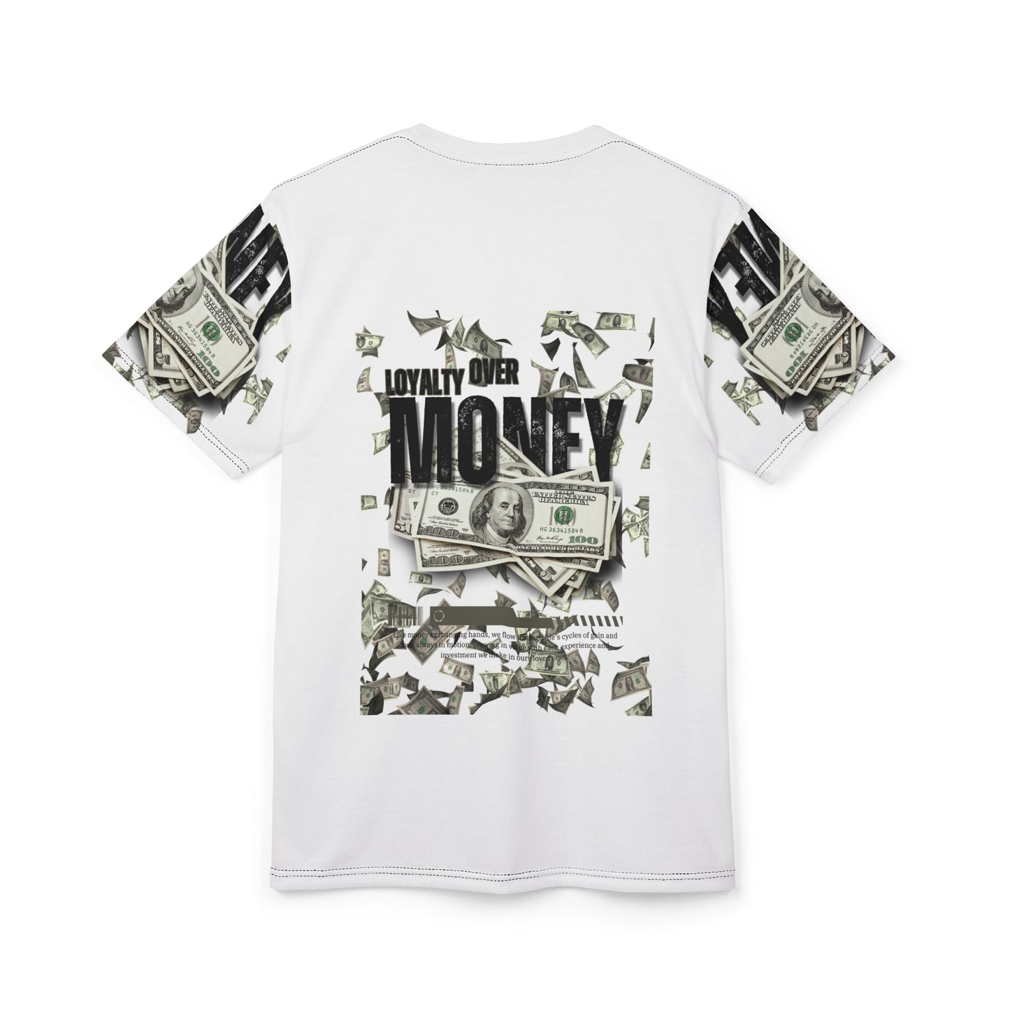 Loyalty Over Money Unisex Cut & Sew Tee - Streetwear Graphic Tee for Money Lovers