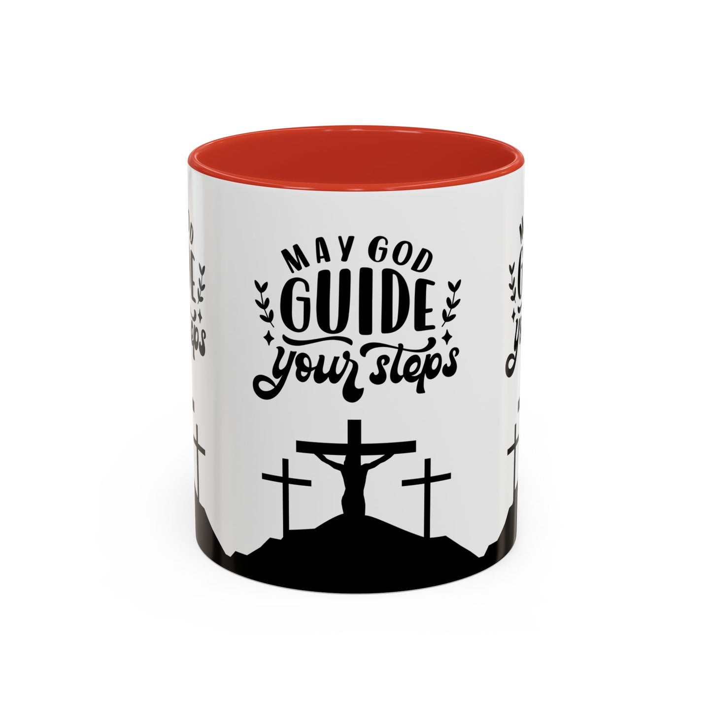 Inspirational Accent Coffee Mug - "May God Guide Your Steps" - Perfect for Faith & Hope