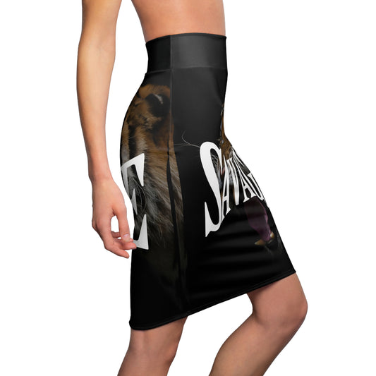 Savage Tiger Women's Pencil Skirt - Fierce and Bold Fashion Statement