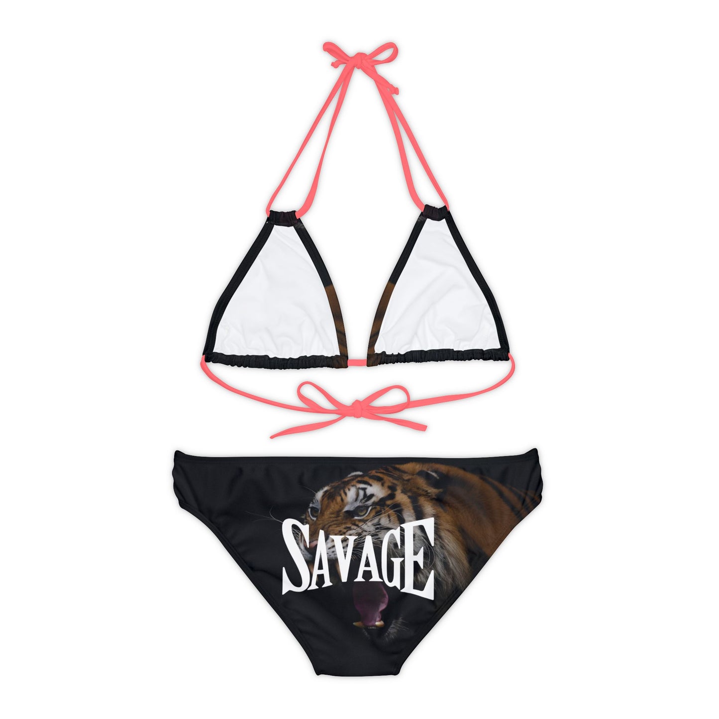 Savage Strappy Bikini Set - Fierce Tiger Print Swimwear for Bold Beach Days