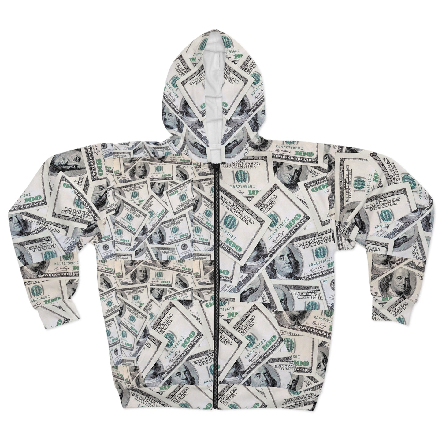 Money Print Unisex Zip Hoodie - Stylish & Trendy