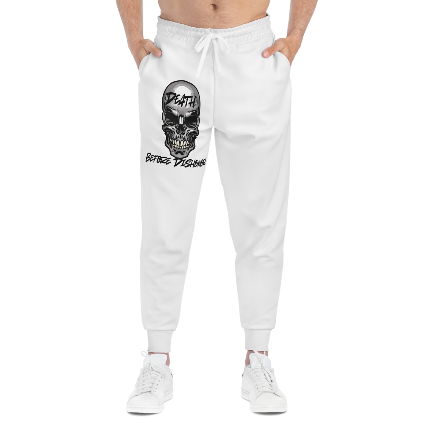 Death Dishonor Skull Graphic Athletic Joggers - 'Death Before Dishonor' Motivation