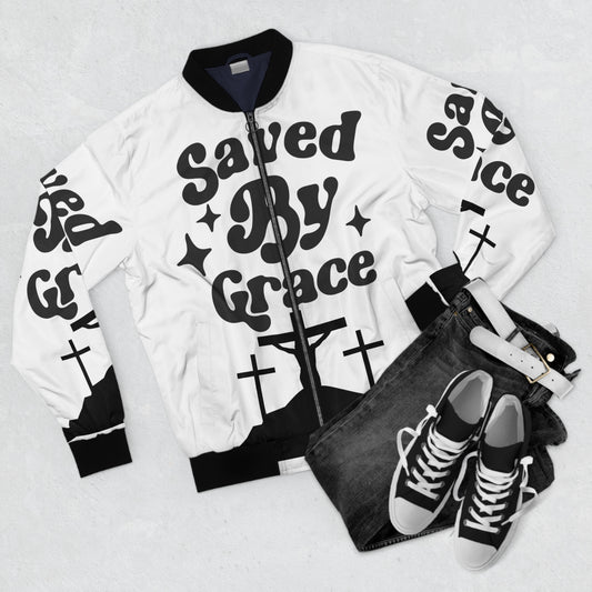 Saved By Grace Men's Bomber Jacket (AOP)