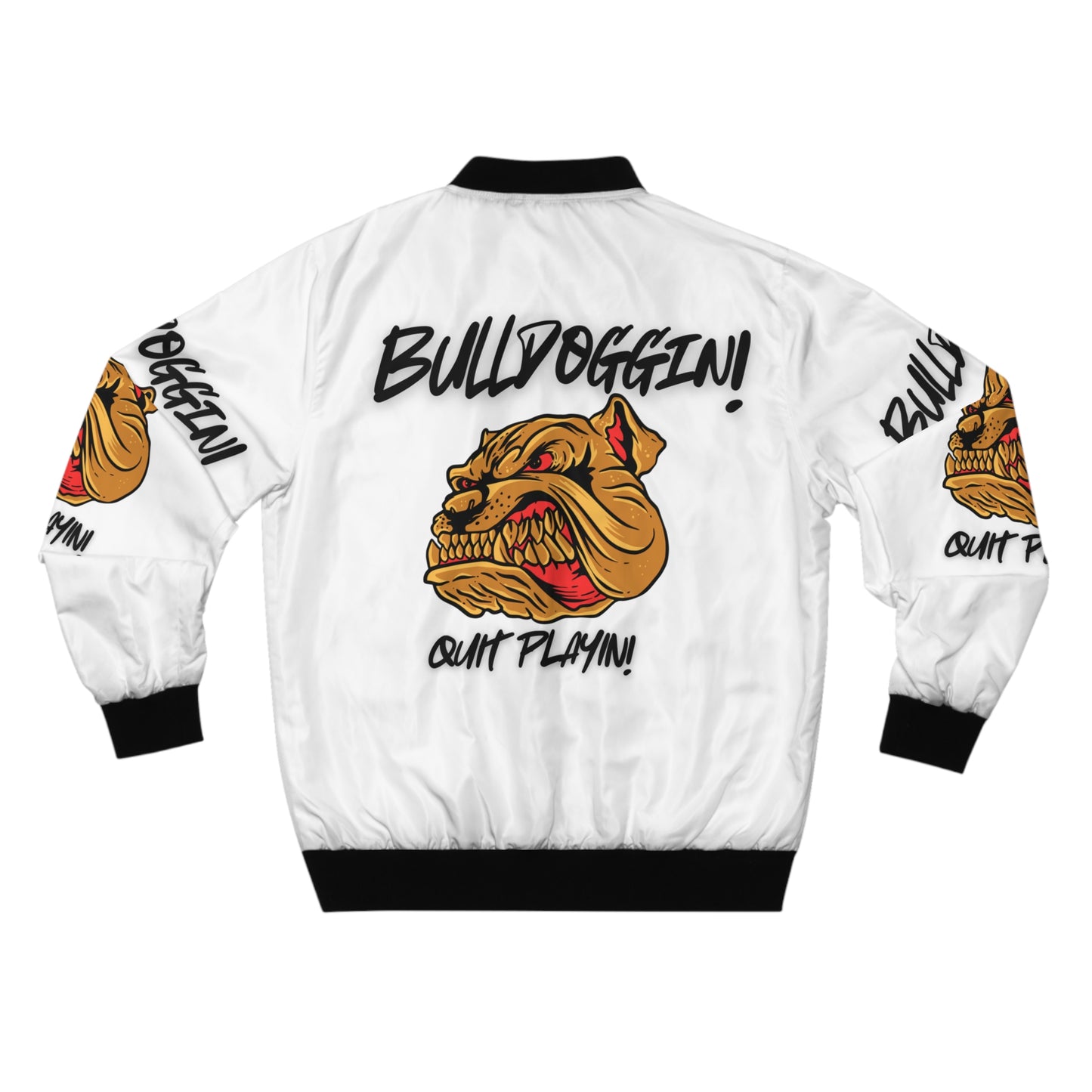 Men's Bulldoggin' Bomber Jacket - Bold Streetwear with Playful Vibe