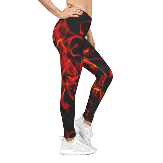 Women's Fire Pattern Casual Leggings - Stylish & Comfortable Activewear