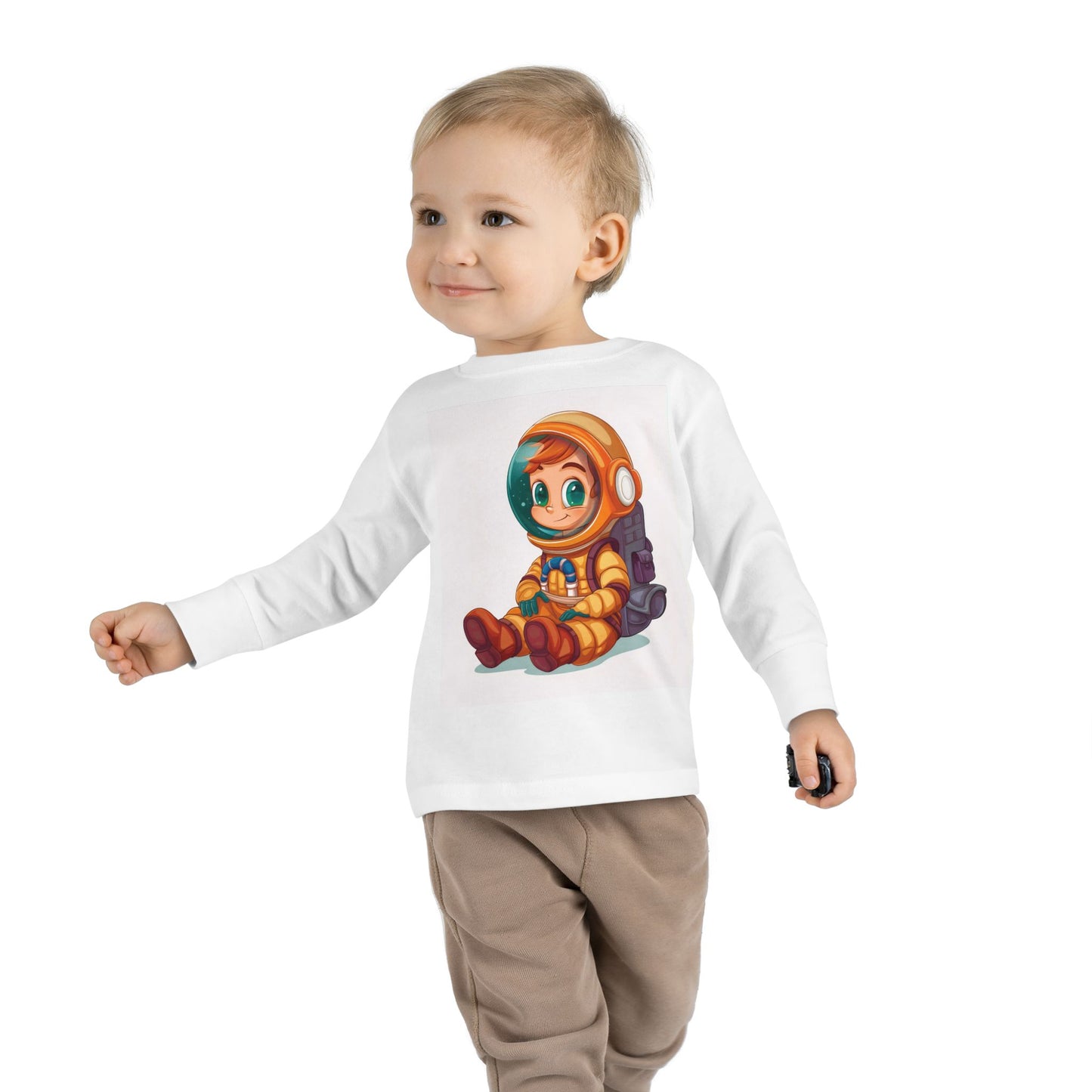 Toddler Astronaut Long Sleeve Tee - Cute Kids Space Shirt for Little Explorers