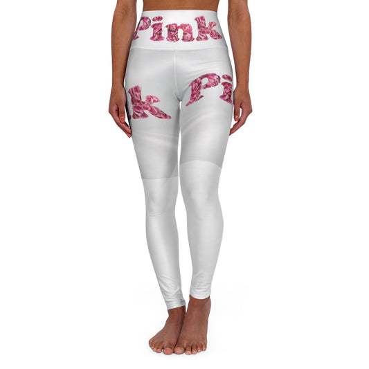 Pink Floral High Waisted Yoga Leggings - Comfortable Activewear for Fitness Enthusiasts