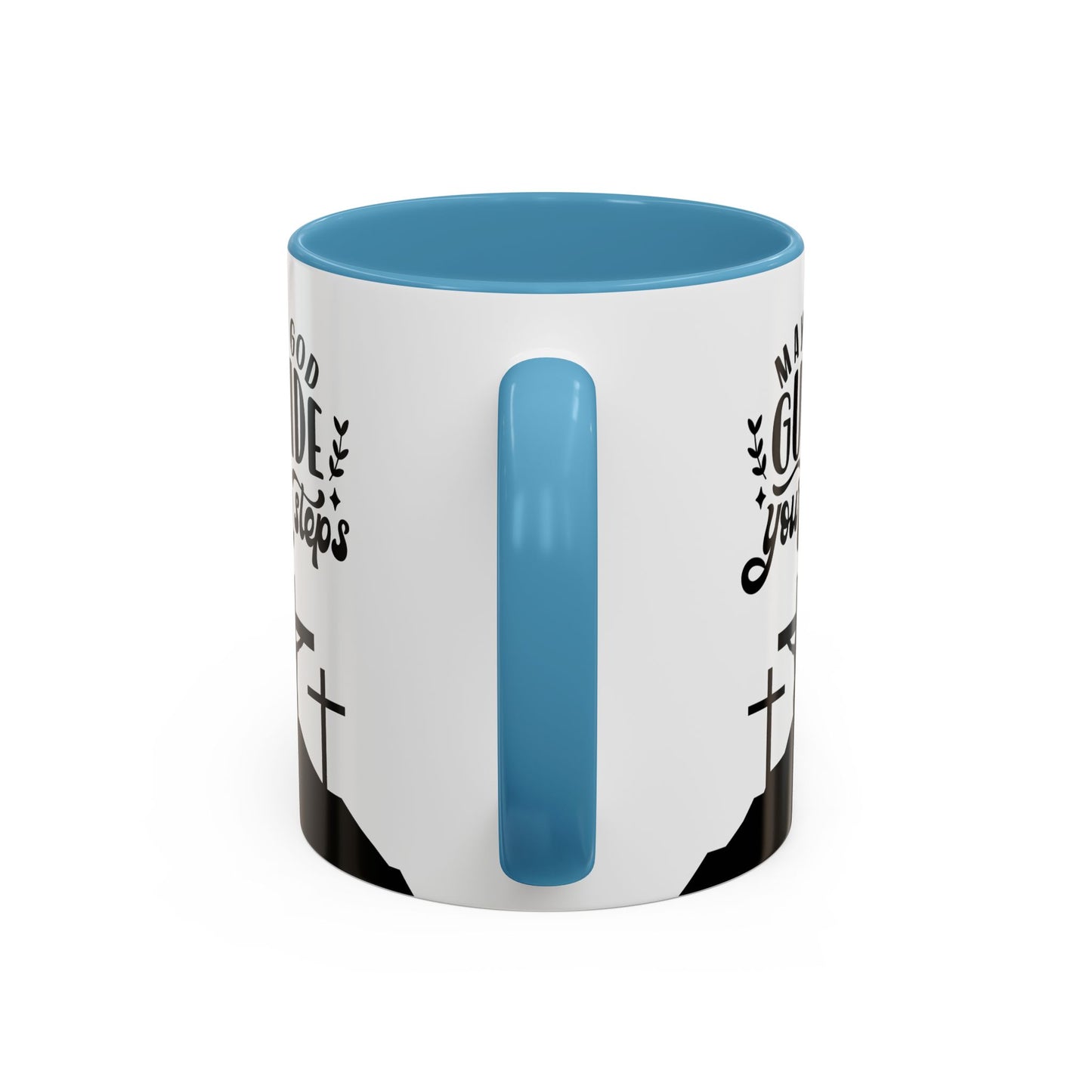 Inspirational Accent Coffee Mug - "May God Guide Your Steps" - Perfect for Faith & Hope