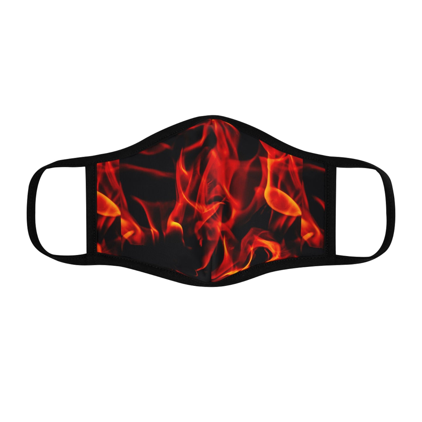 Flame Fitted Polyester Face Mask - Bold Flame Design for Stylish Protection