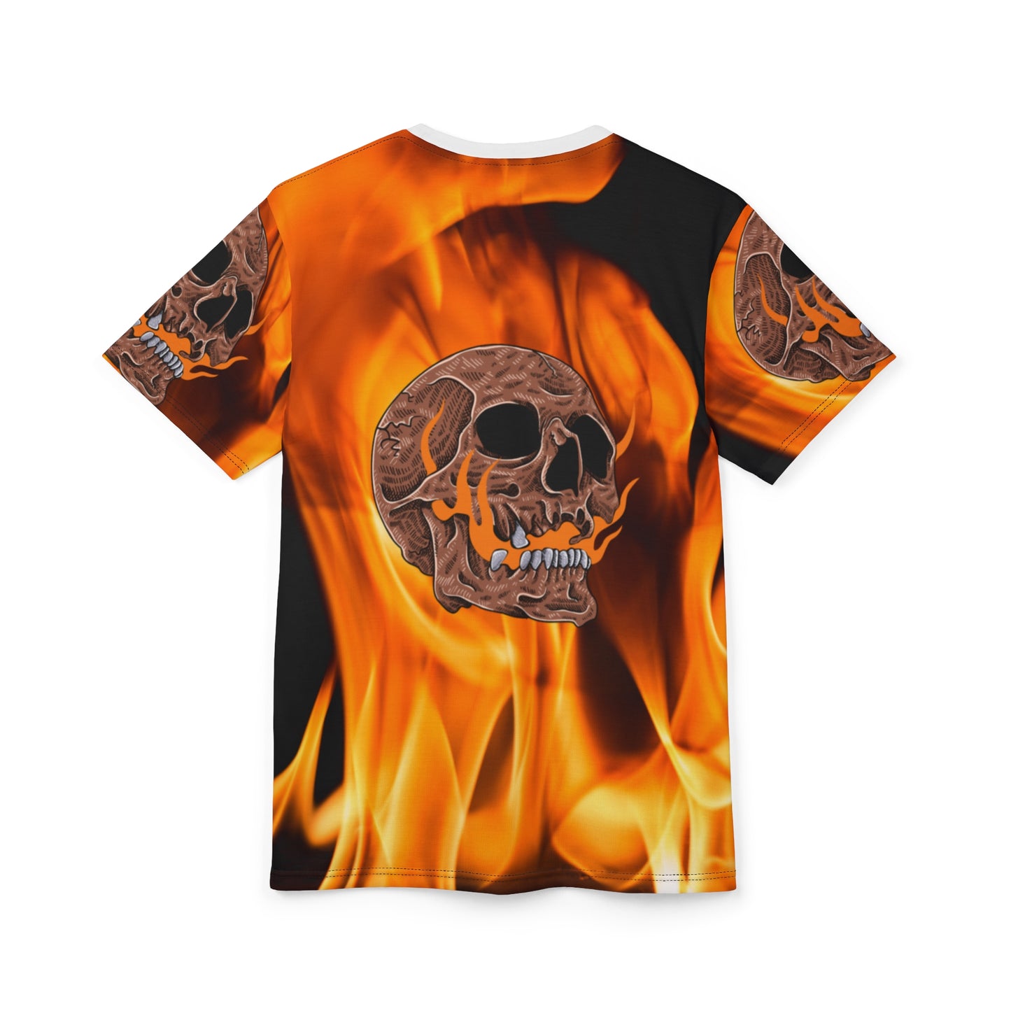 Unisex Skull Flame Graphic Tee - Bold, Edgy, Perfect for Festivals and Halloween