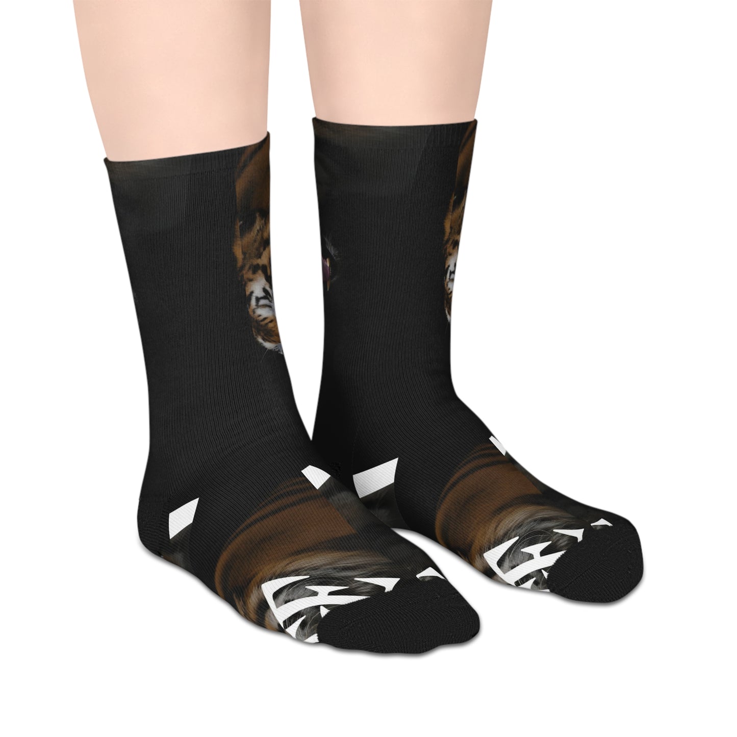 Savage Tiger Mid-Length Socks - Unique Design for Creative Souls