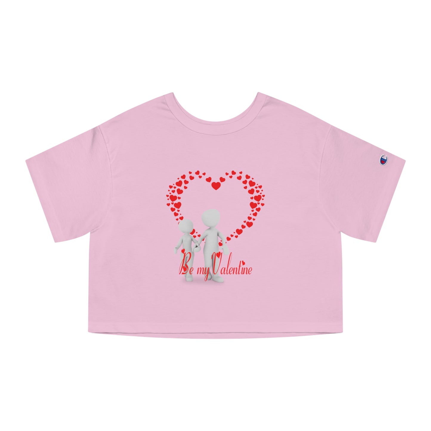 Valentine's Day Women's Cropped T-Shirt - 'Be My Valentine' Heart Design