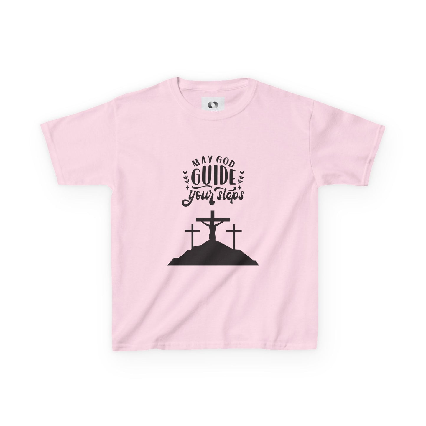 Kids Heavy Cotton™ Tee - "May God Guide Your Steps" Inspirational Shirt