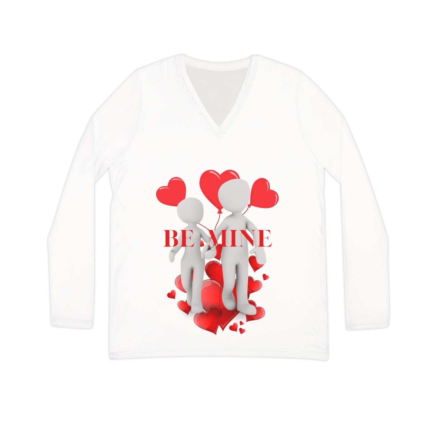 Valentine's Day 'Be Mine' Women's Long Sleeve V-Neck Shirt