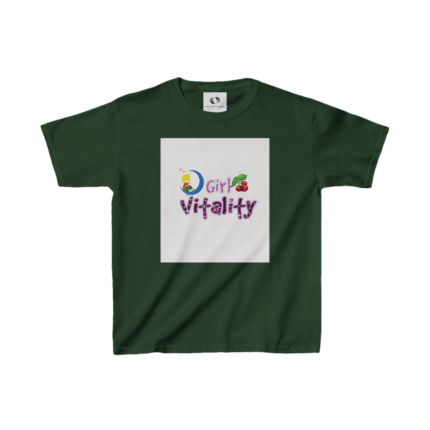 Girls Vitality Heavy Cotton Tee - Fun, Colorful T-Shirt for Kids