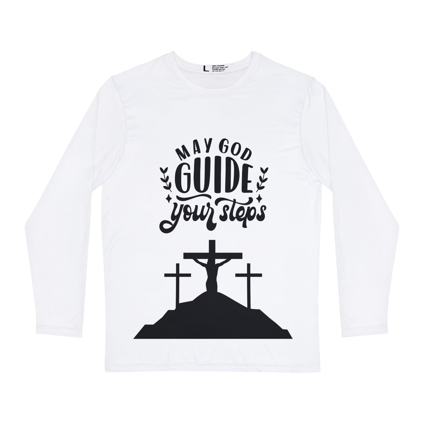 Spiritual Men's Long Sleeve Shirt - 'May God Guide Your Steps'