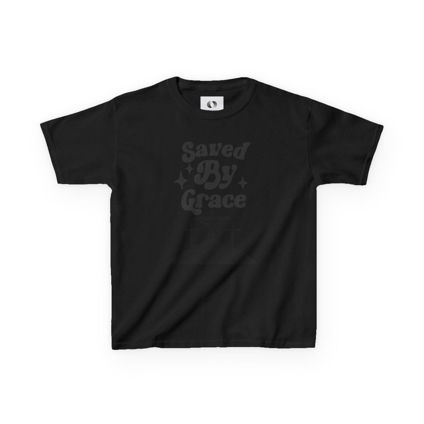 Kids Heavy Cotton™ Tee - 'Saved By Grace' Christian T-Shirt