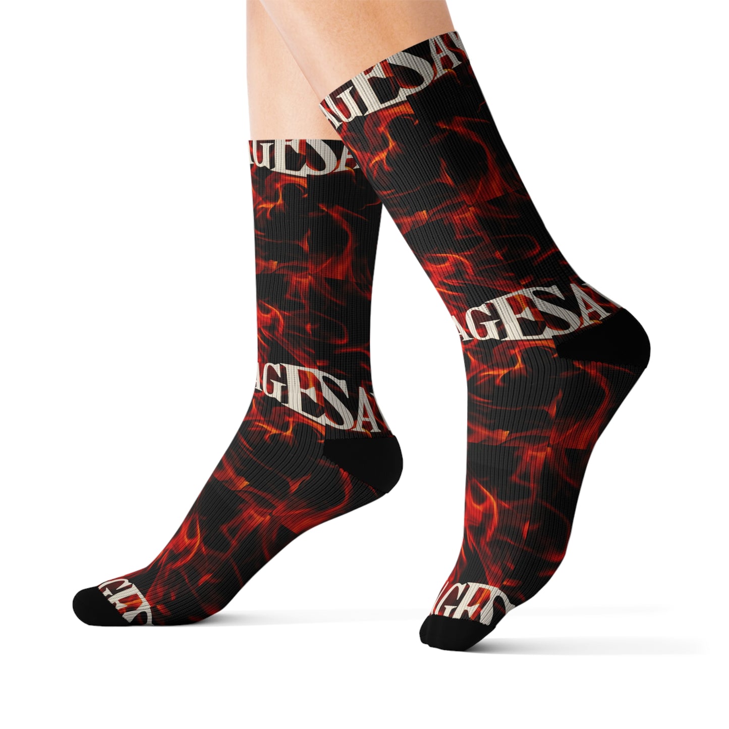 Savage Flame Sublimation Socks - Bold Savage Design for All Occasions