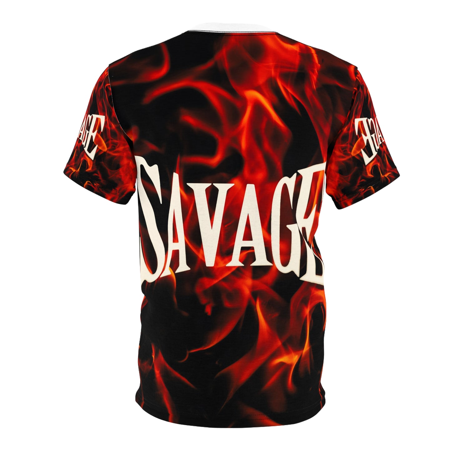 Savage Black Flame Graphic Tee - Unisex Cut & Sew Shirt for Bold Fashion Statements