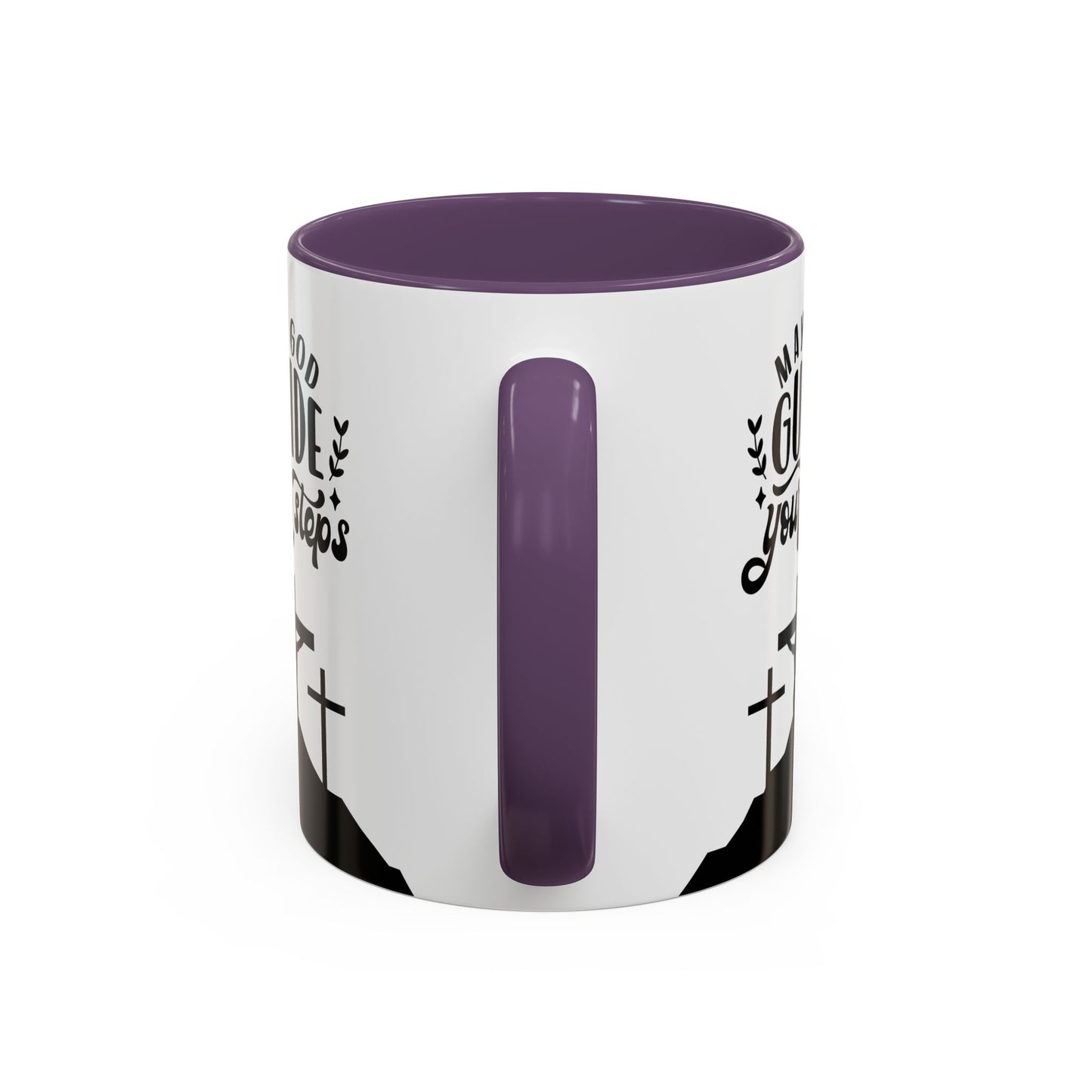 Inspirational Accent Coffee Mug - "May God Guide Your Steps" - Perfect for Faith & Hope