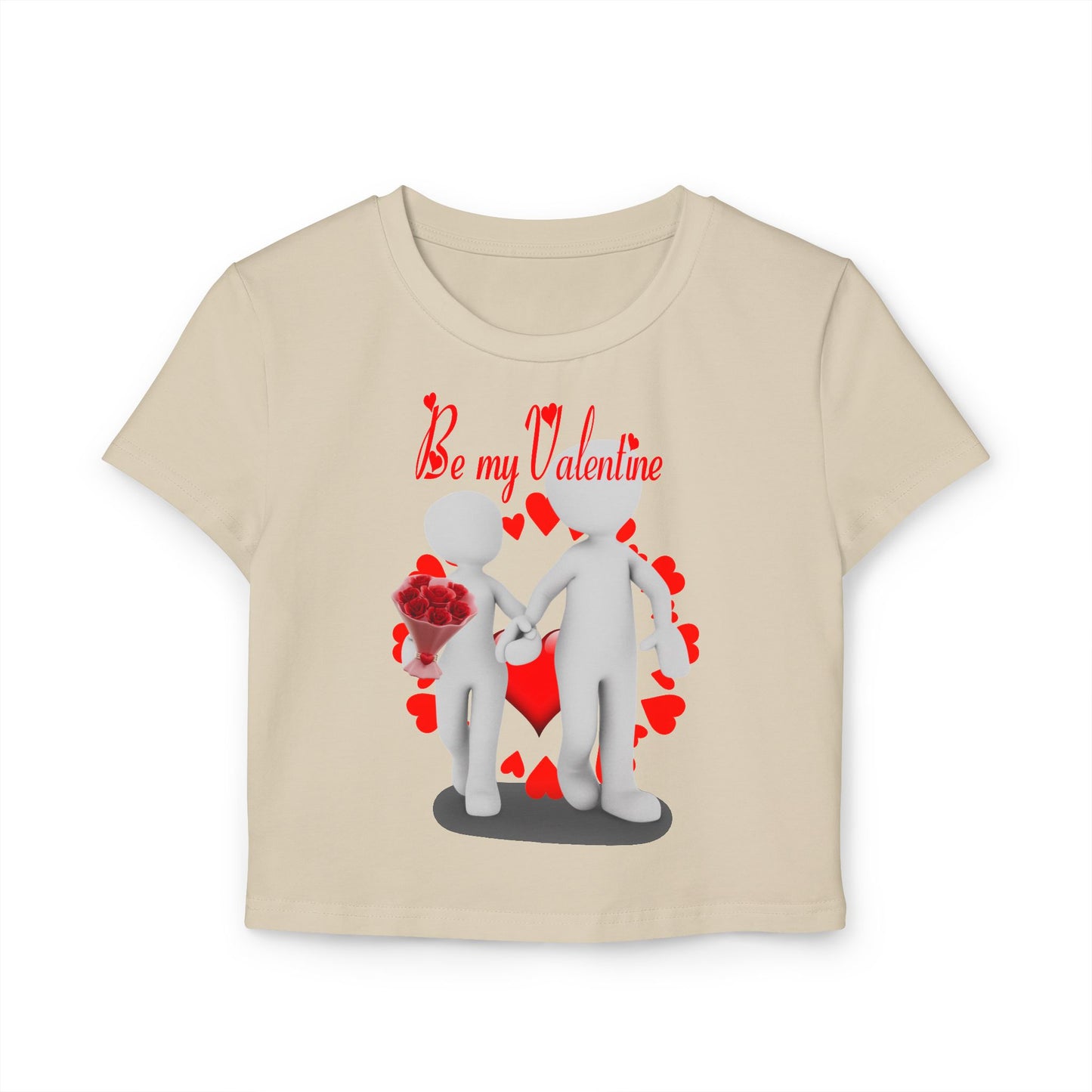 Romantic Women's Baby Tee - 'Be My Valentine' Graphic Tee