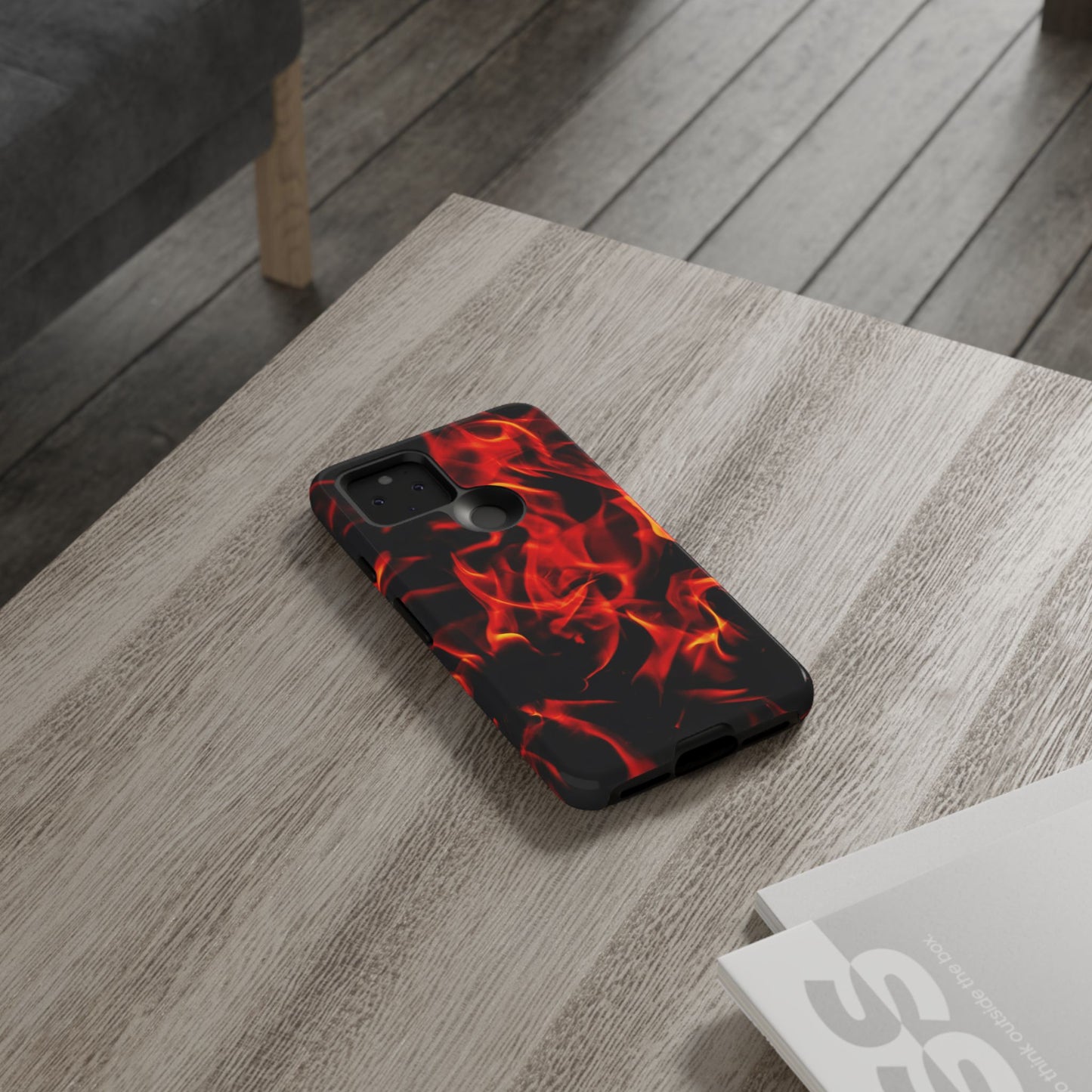 Fire Design Tough Phone Case - Bold Protection with Fiery Vibes