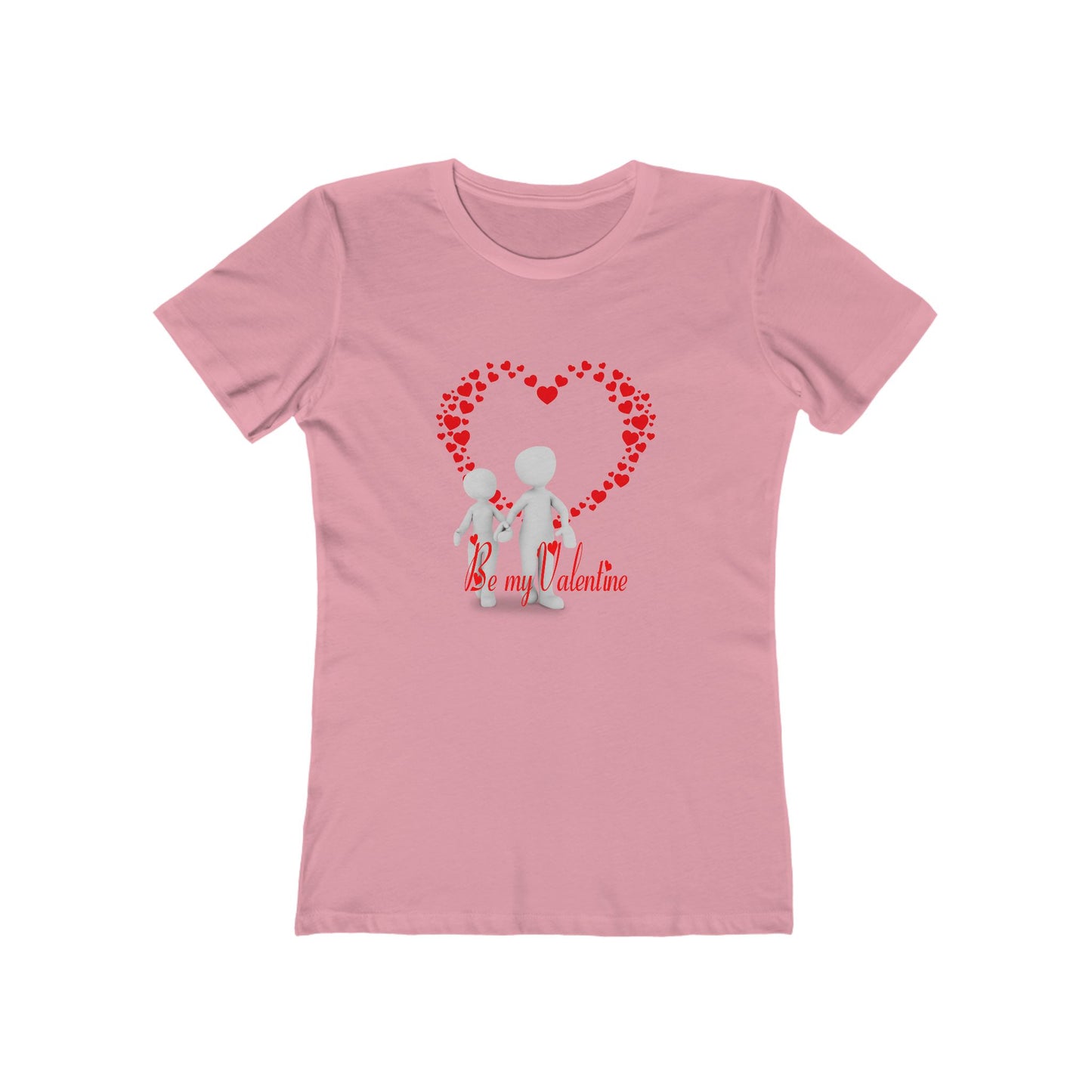 Be My Valentine Women's Boyfriend Tee - Cute Heart Design for Love and Romance