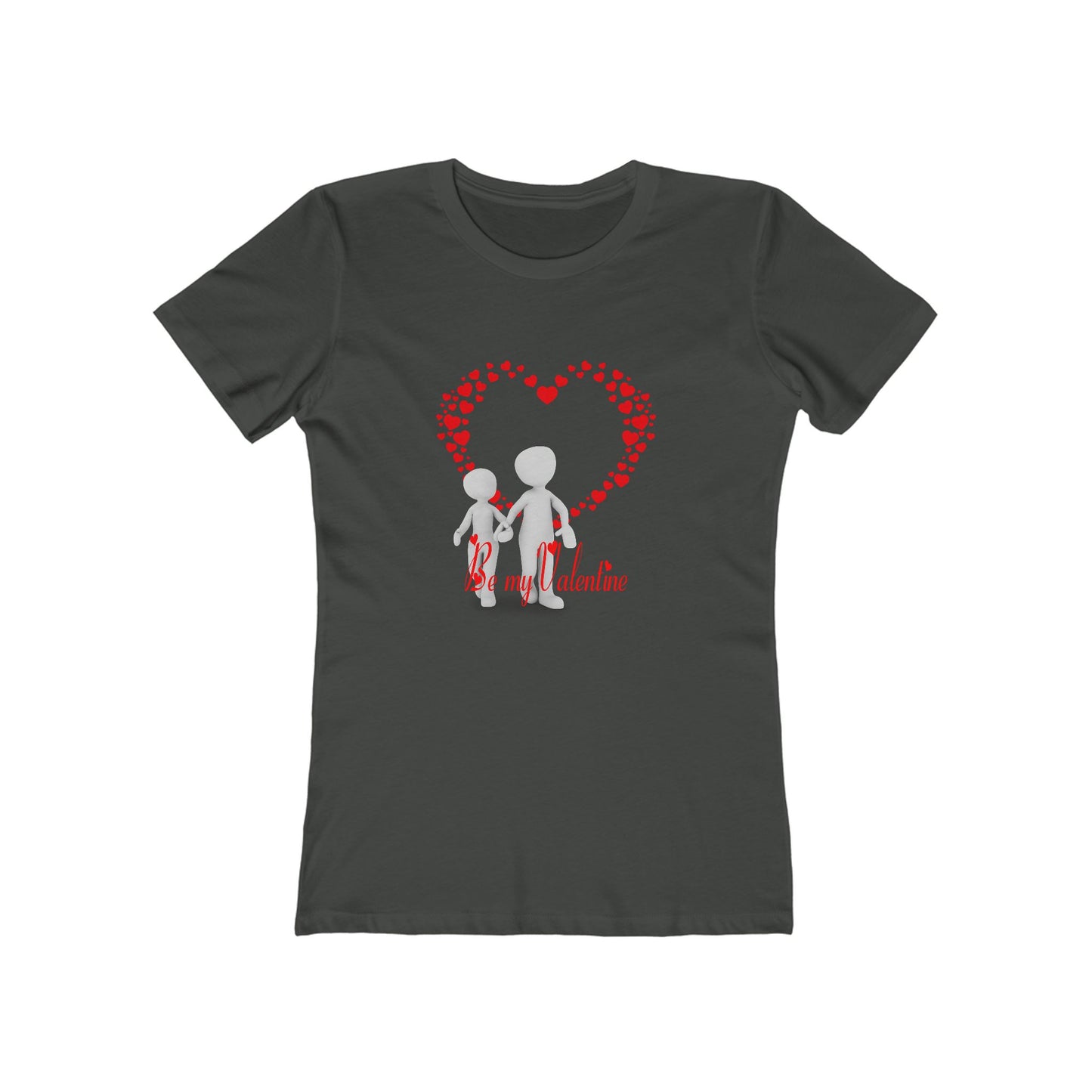 Be My Valentine Women's Boyfriend Tee - Cute Heart Design for Love and Romance