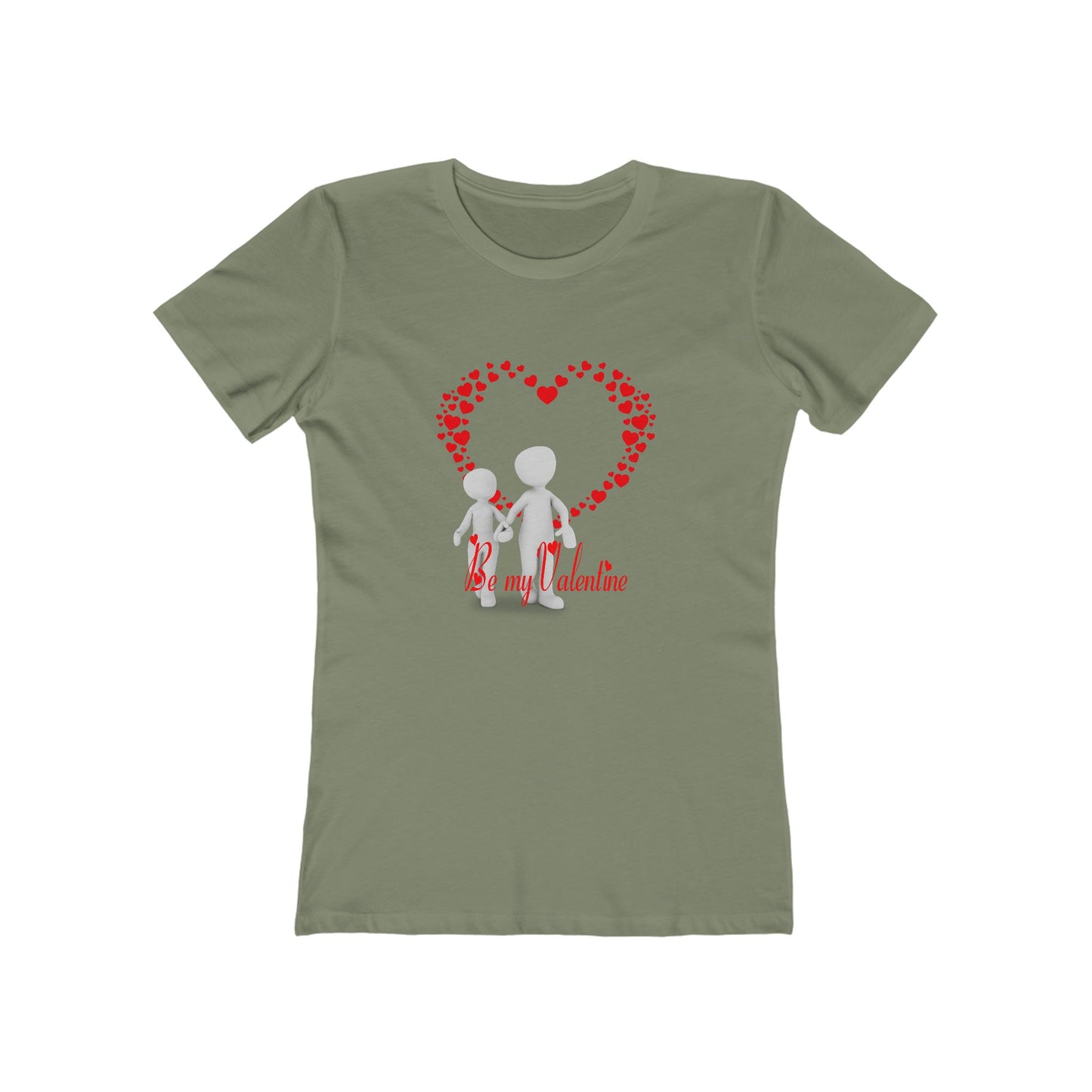 Be My Valentine Women's Boyfriend Tee - Cute Heart Design for Love and Romance