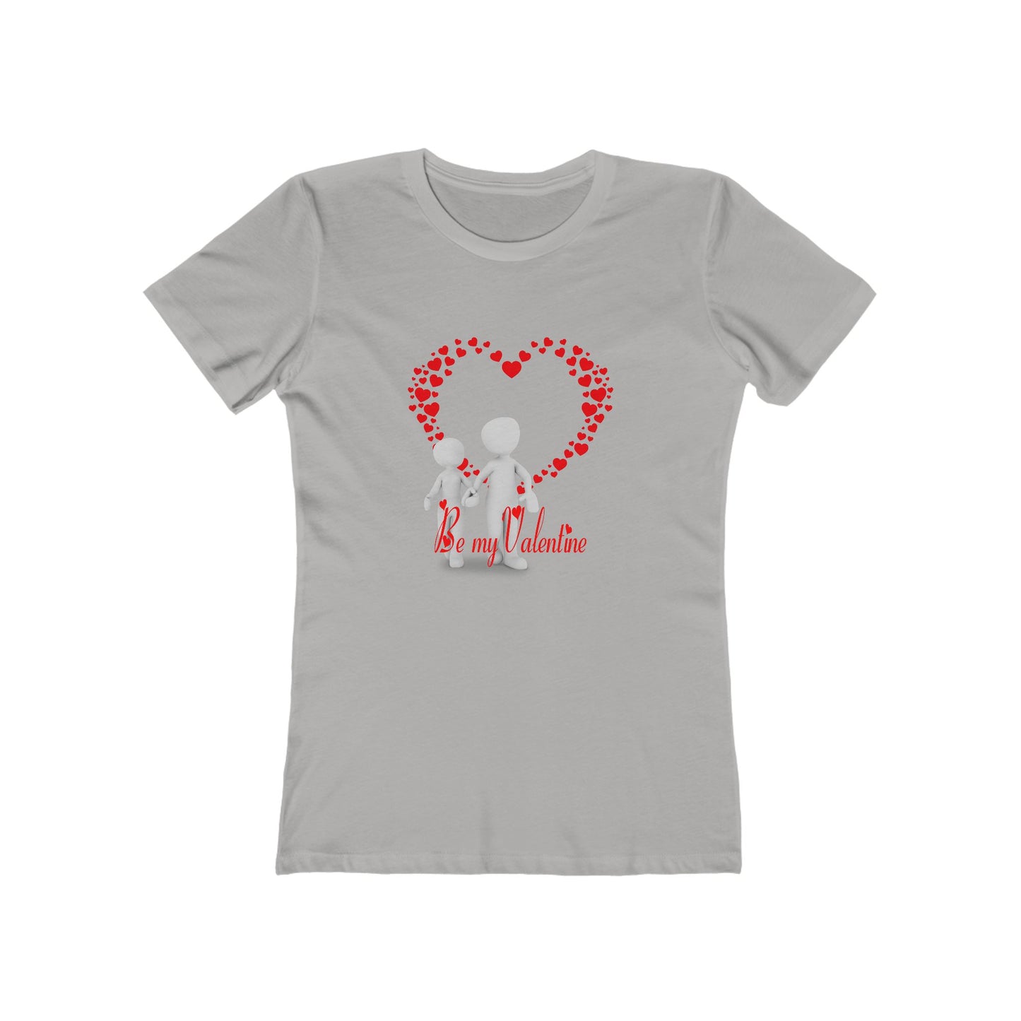 Be My Valentine Women's Boyfriend Tee - Cute Heart Design for Love and Romance