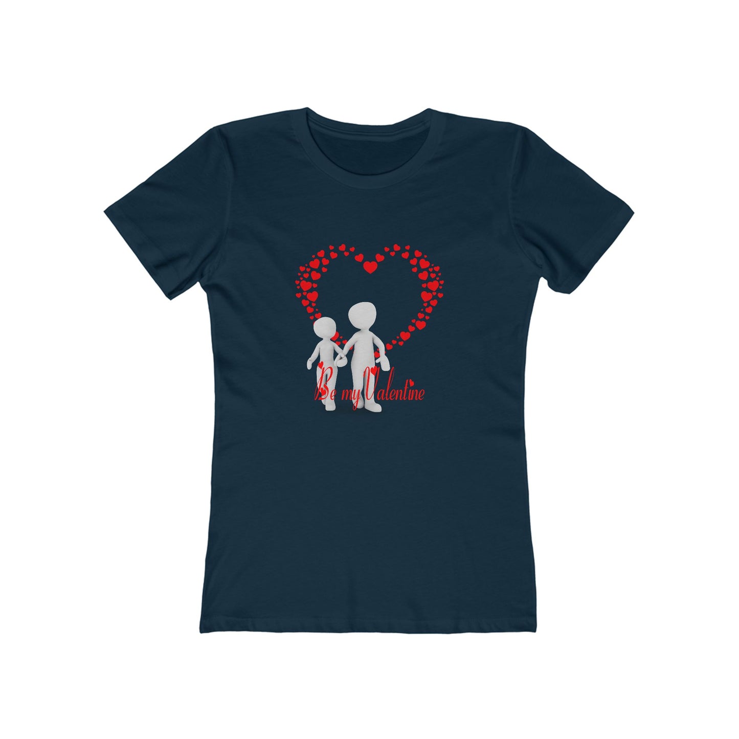 Be My Valentine Women's Boyfriend Tee - Cute Heart Design for Love and Romance