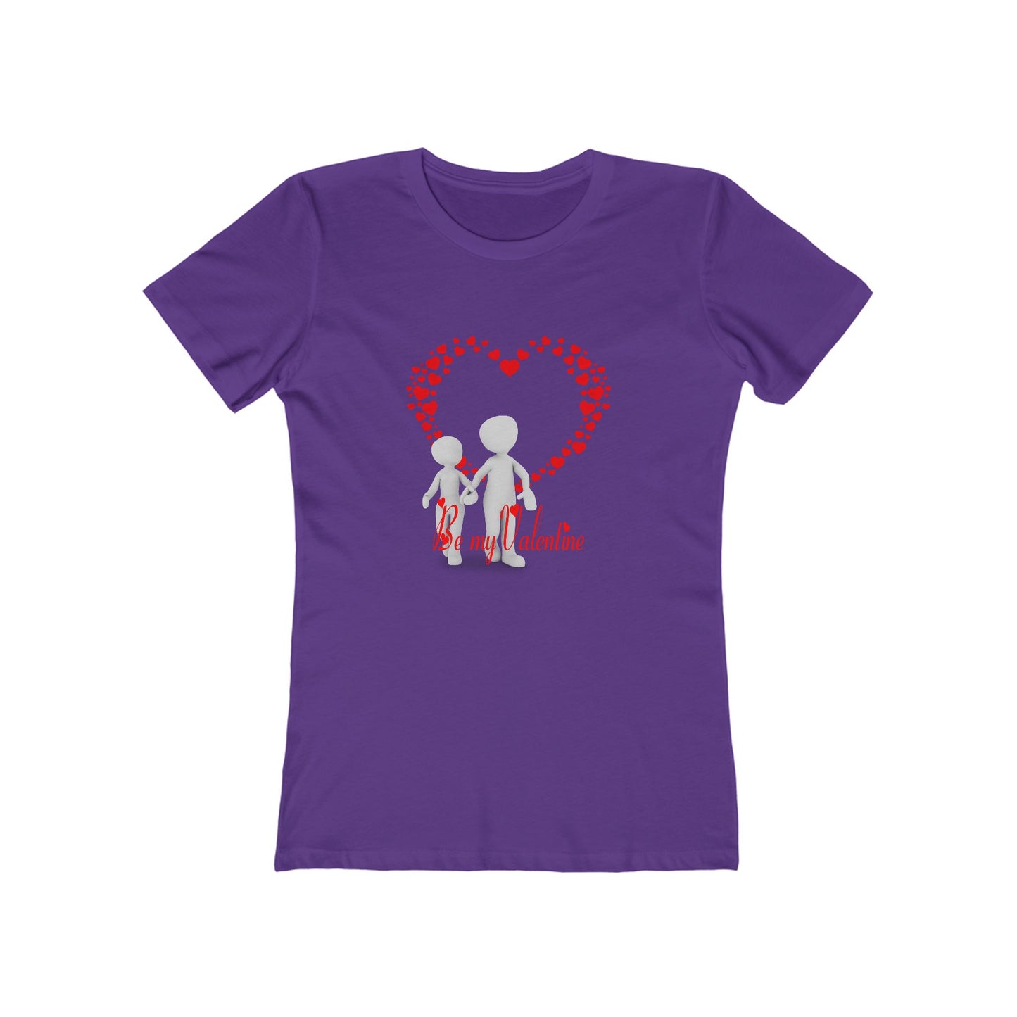 Be My Valentine Women's Boyfriend Tee - Cute Heart Design for Love and Romance