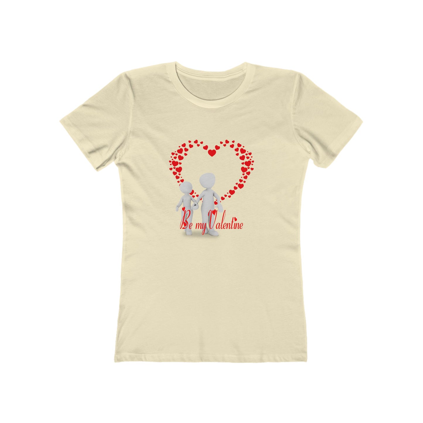 Be My Valentine Women's Boyfriend Tee - Cute Heart Design for Love and Romance