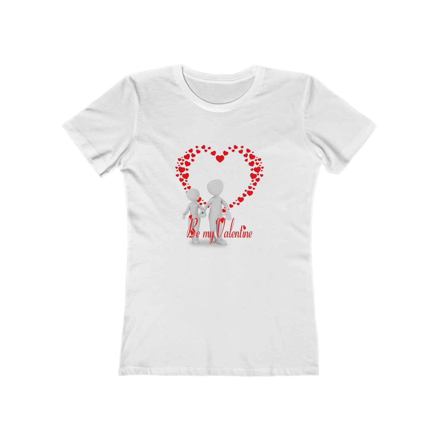 Be My Valentine Women's Boyfriend Tee - Cute Heart Design for Love and Romance