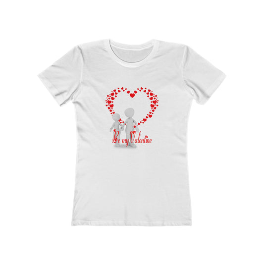 Be My Valentine Women's Boyfriend Tee - Cute Heart Design for Love and Romance