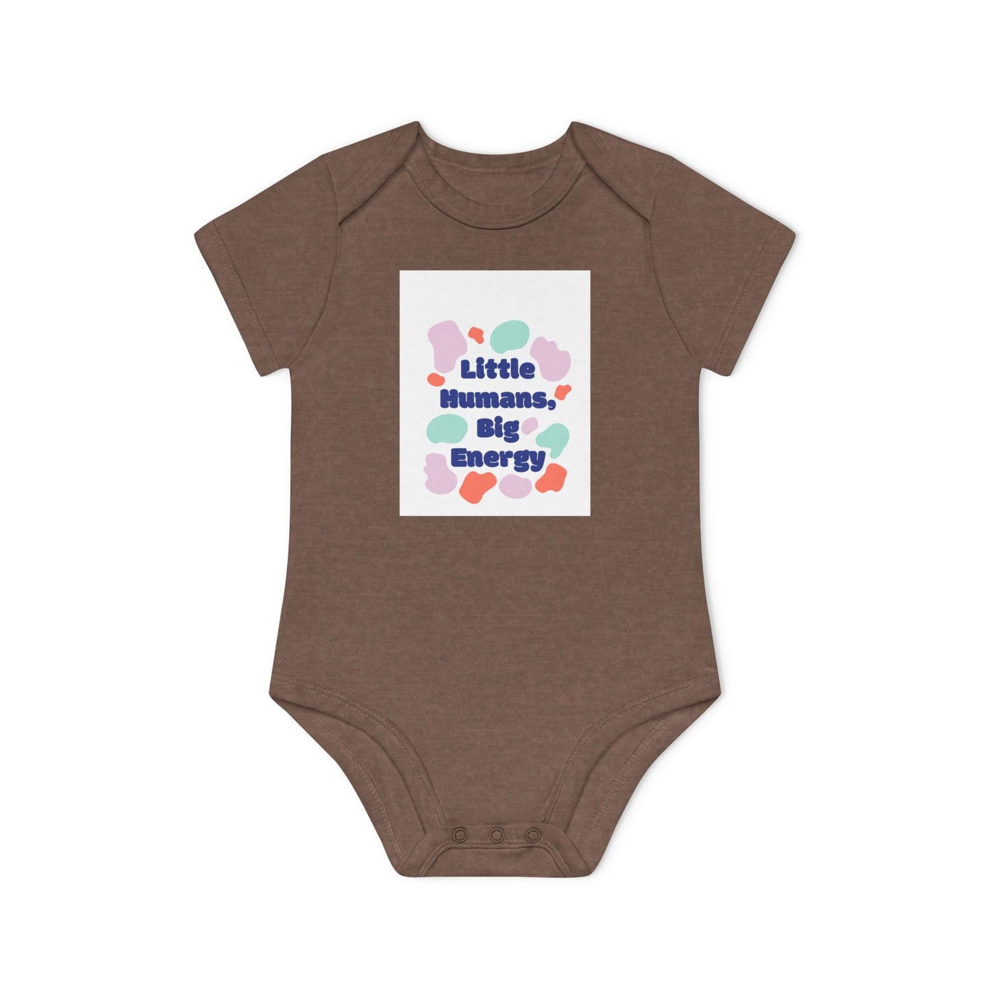 Funny Baby Bodysuit - "Little Humans, Big Energy" - Organic Cotton Short Sleeve