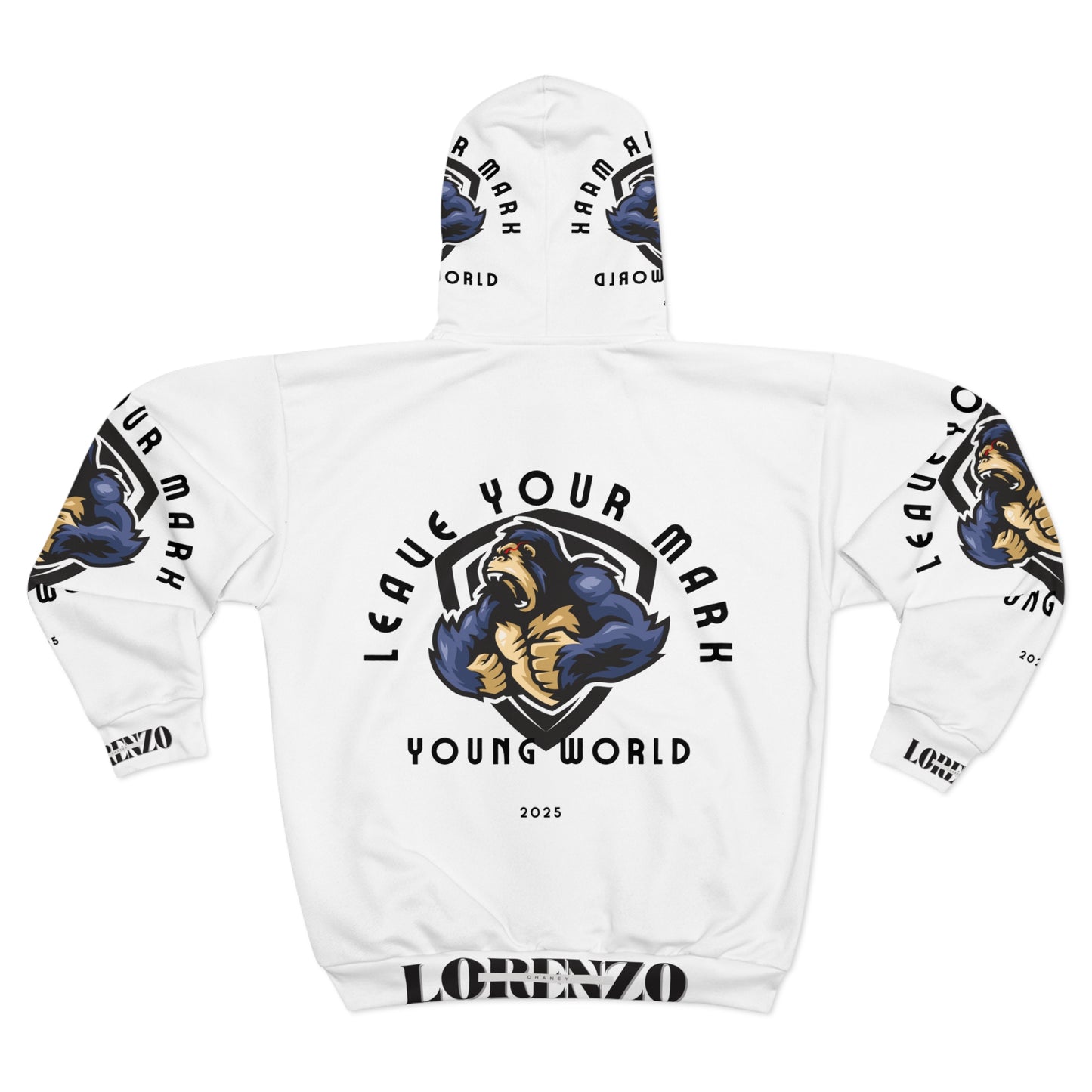 Inspiring Unisex Zip Hoodie - Leave Your Mark - Young World