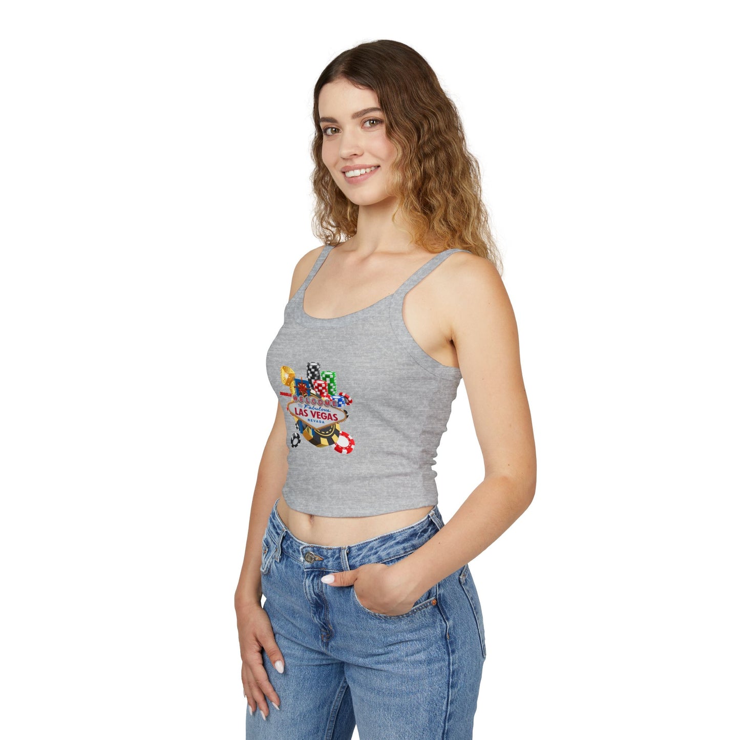 Vegas Night Women's Spaghetti Strap Tank Top - Casino Theme