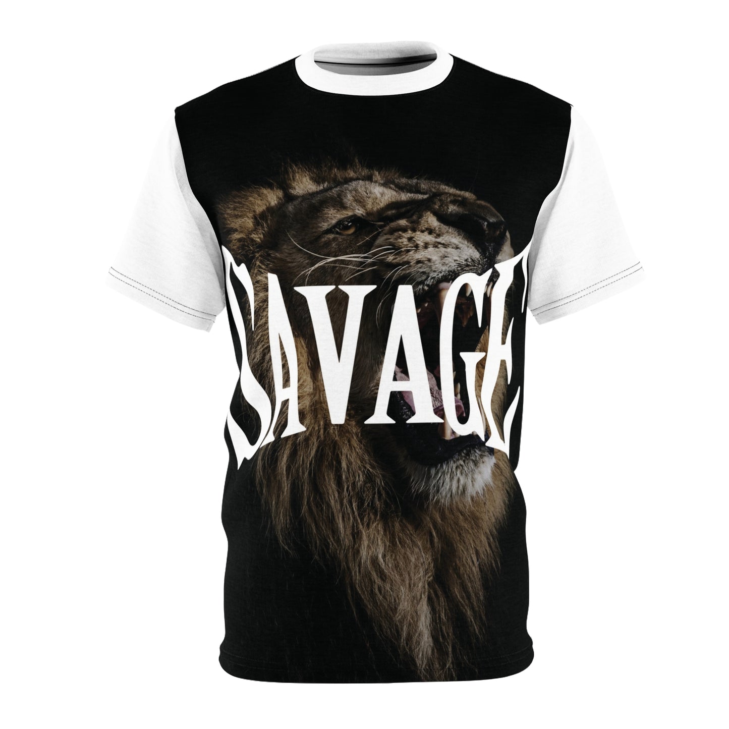 Savage Lion Unisex Cut & Sew Tee – Fierce Graphic T-Shirt for Adventurers & Trendsetters