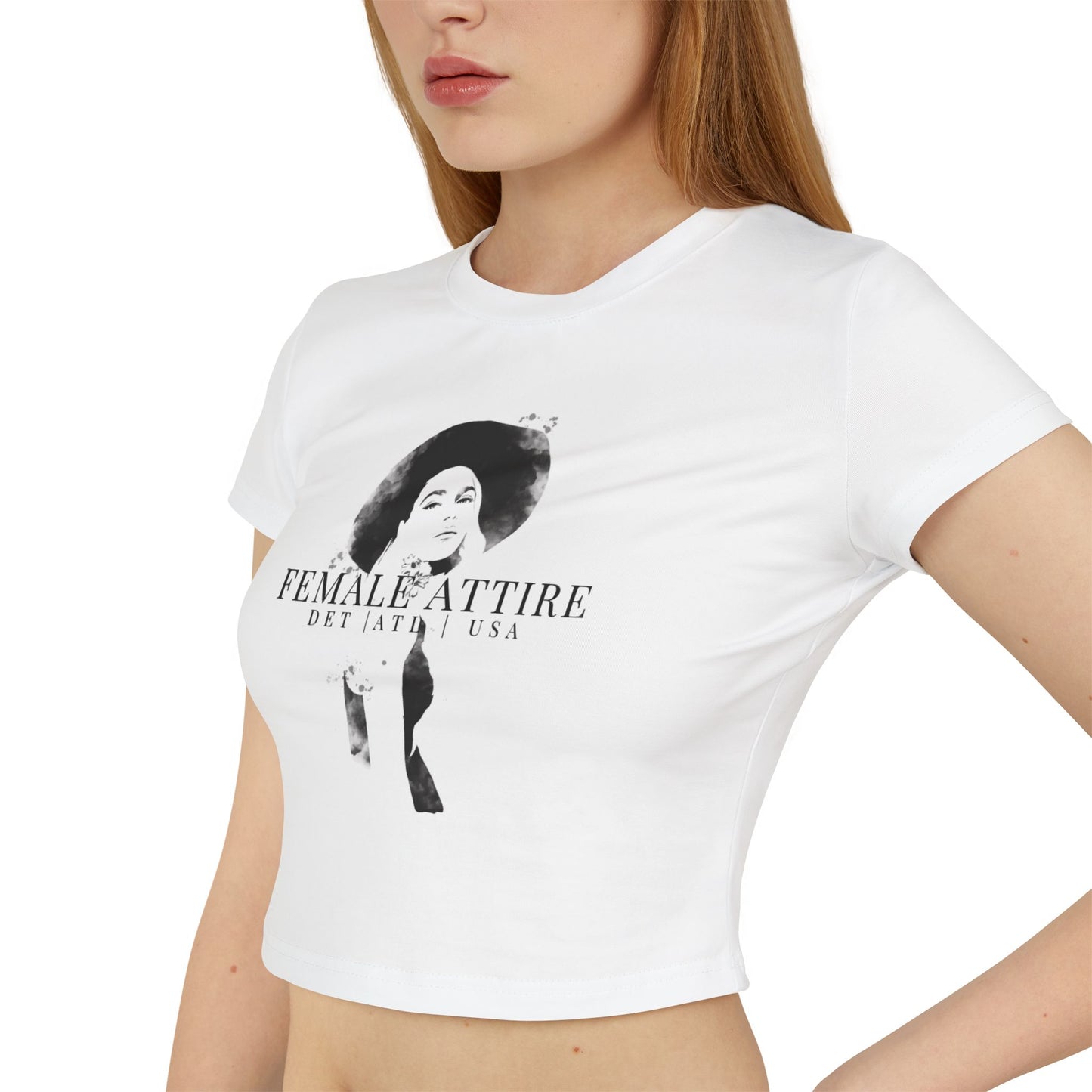 Trendy Women's Baby Tee with Feminine Graphic Design - Perfect for Casual Outings